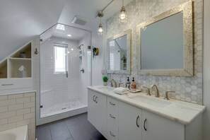 Hair dryer, towels