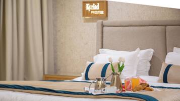 Ropa de cama de alta calidad y minibar