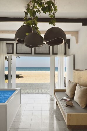 Cave Seafront Suite Sea View with hot tub | Terrace/patio - Olympa Suites (Dio-Olympos)