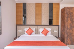 Phòng đôi Deluxe, quang cảnh thành phố | Bộ trải giường bằng vải cotton Ai Cập, bộ đồ giường cao cấp 