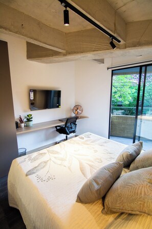 1 bedroom, bed sheets - Apartamento Acogedor con Balcón (Medellín)