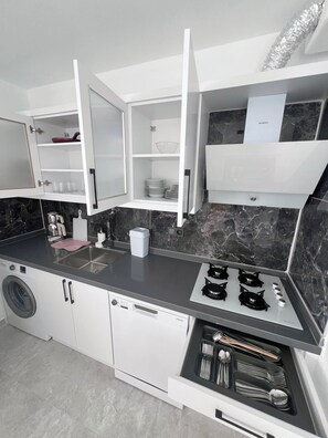 Standard-Apartment | Eigene Küche | Großer Kühlschrank, Ofen, Herdplatte, Geschirrspüler