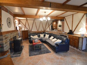Fernseher, Kamin, DVD-Player