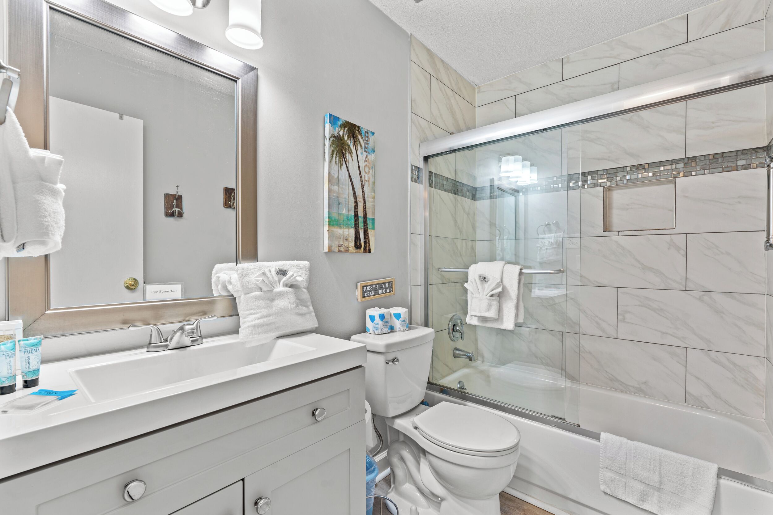 Towels, soap, toilet paper
