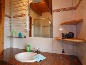 Shower, hair dryer - Ferienhaus mit Kamin in Mechelsdorf (Mechelsdorf)