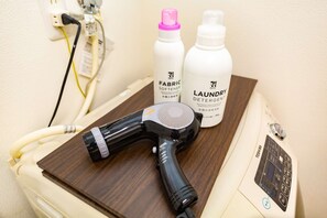 Hair dryer, towels