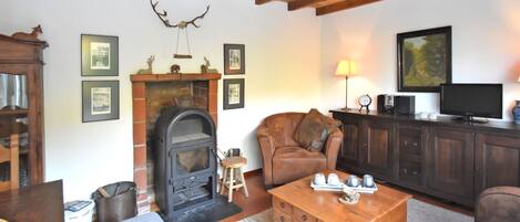 TV, fireplace, DVD player, stereo