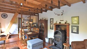 TV, fireplace, DVD player, stereo