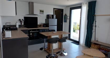 AIR-CONDITIONED SELF-CONTAINED APARTMENT WITH PRIVATE GARDEN, RELAXATION AREA AND JACUZZI.