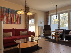 TV, fireplace, DVD player, foosball