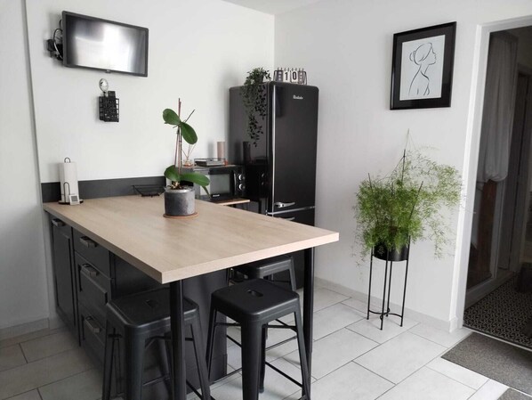 Fridge, microwave, oven, stovetop - Gîte Elle est Moi (Romorantin-Lanthenay)