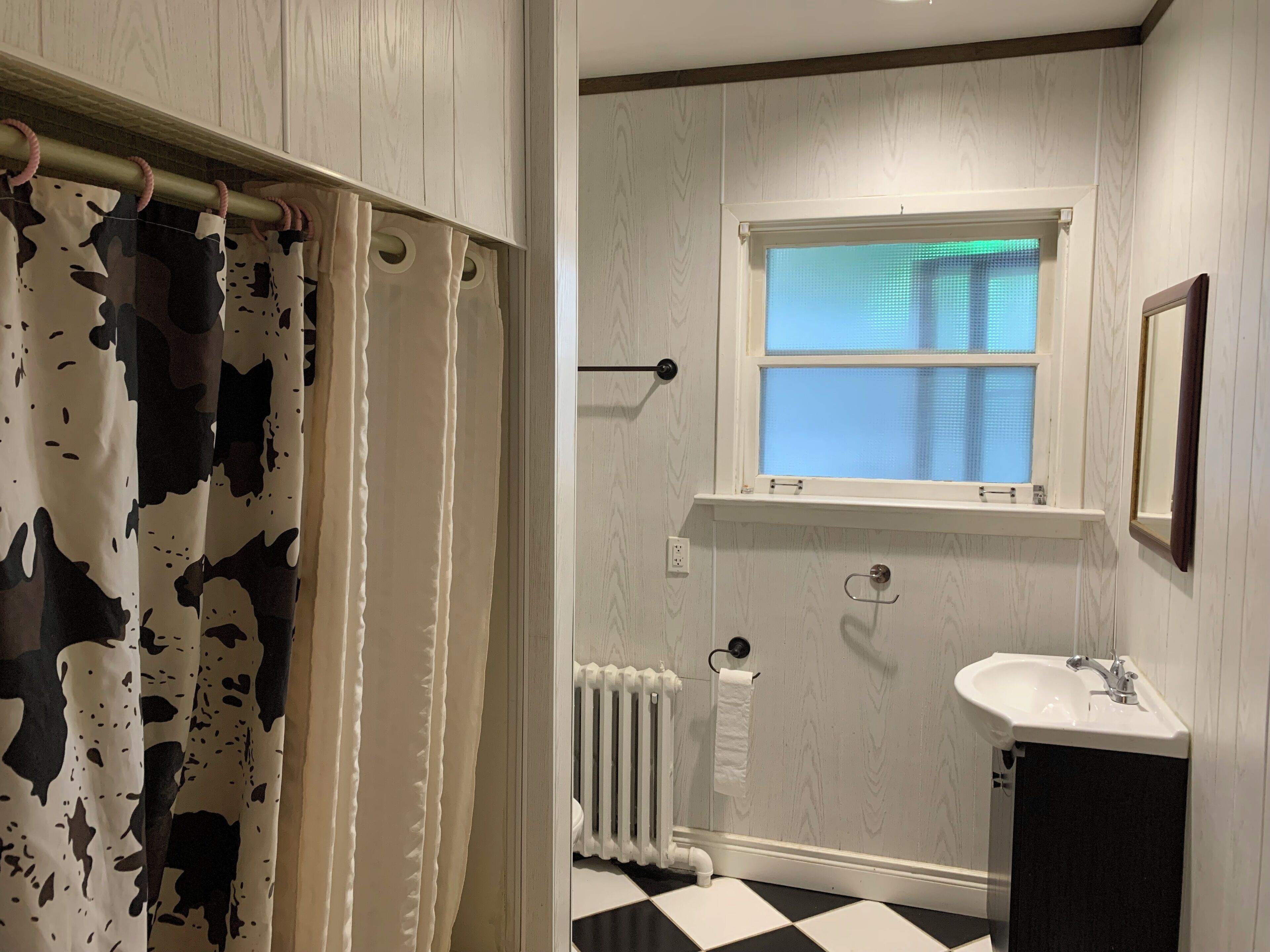 Sèche-cheveux, serviettes fournies, savon, papier toilette