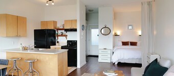 Goodview Suite - licensed waterfront studio with a fireplace and patio