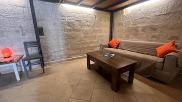 Smart TV, caminetto, libri