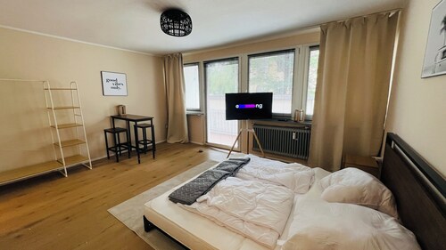 1-Zimmer-Wohnung nahe Sanaklinikum Balkon Netflix