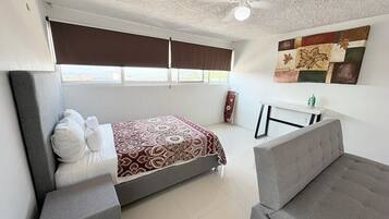 1 bedroom, down duvets, individually decorated, desk