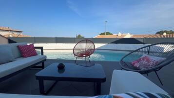 Piscine extérieure, piscine chauffée