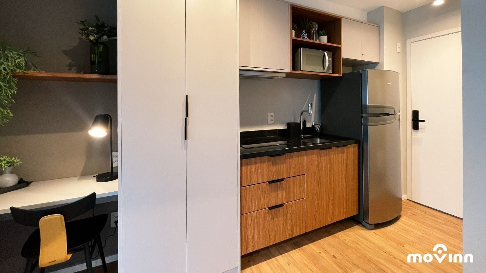 Studio | Yksityinen keittiö | Jääkaappi, mikroaaltouuni, espressokone