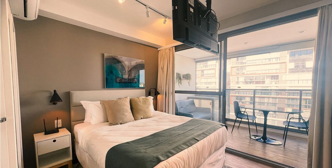 Superior Studio, 1 Queen Bed with Sofa bed | Laptop workspace, blackout curtains, iron/ironing board, free WiFi
