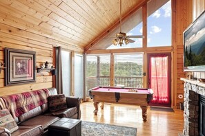 Smart TV, fireplace, video games, offices
