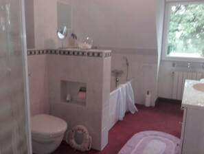 Dusche, Haartrockner, Bidet, Handtücher
