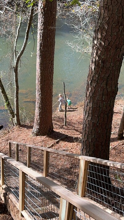 Buckeye cabin is nestled in the woods with access to the Little Missouri River. 