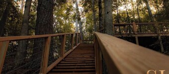 Buckeye cabin is nestled in the woods with access to the Little Missouri River. 
