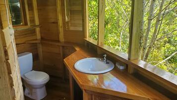 Shower, towels, soap, shampoo