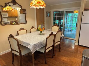 Dining - Deerpath Cottage-30 Acres with Indoor Pool, Farm, Kayaking, Trails, by Beach! (Union Pier)