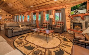 Smart TV, fireplace, video games