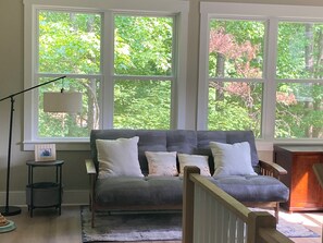 Smart-TV, Kamin, Stereoanlage, Computerbildschirme