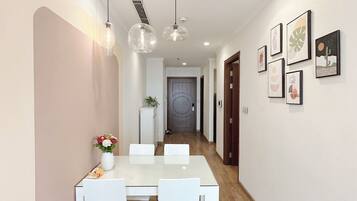 Deluxe Apartment, City View | 2 bedrooms, free minibar items, in-room safe, desk
