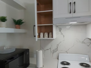 Kühlschrank, Mikrowelle, Ofen, Herdplatte