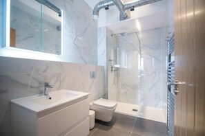 Dusche, Haartrockner, Handtücher