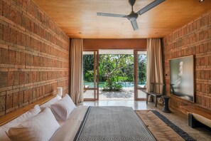 Vila, 4 quartos, vista para a piscina | 4 quartos, roupas de cama de algodão egípcio, roupas de cama premium