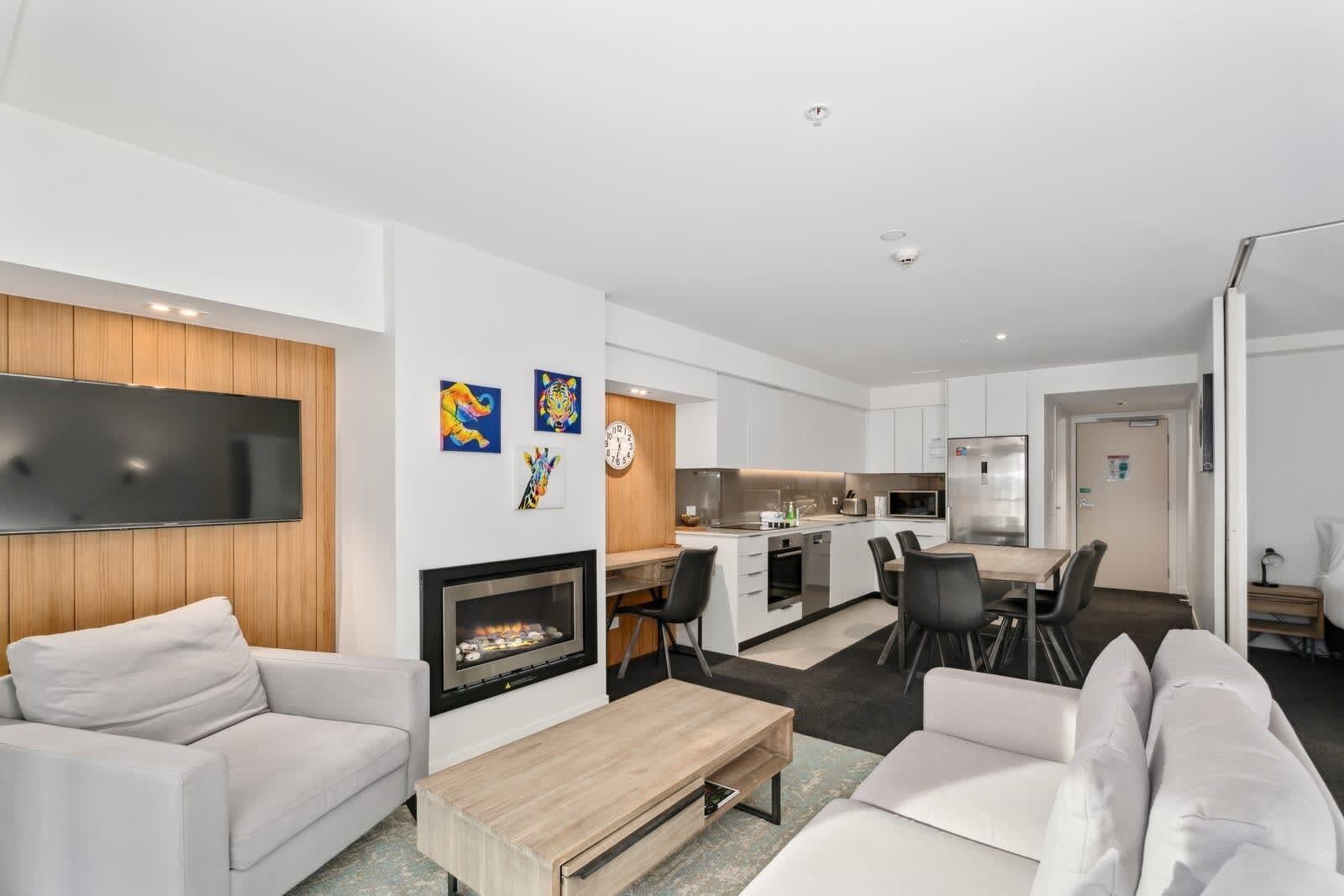 TV, fireplace, stereo, offices