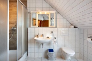 Shower, hair dryer, towels - Holiday Apartment 'Sleeping Under the Starry Sky' (Dachsberg (Südschwarzwald))