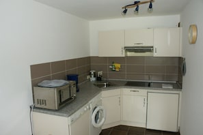 Fridge, microwave, oven, stovetop - Apartment '2 Zimmer Appartement 11' with Private Terrace and Wi-Fi (Bad Krozingen)