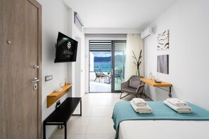 Comfort Studio, Balcony | Premium bedding, memory-foam beds, individually decorated - Althea Suites (Sitia)