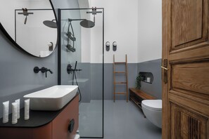 Apartment, 2 Bedrooms, Balcony | Bathroom | Shower, towels - Retro Apartment in Wroclaw by Renters (Wroclaw)