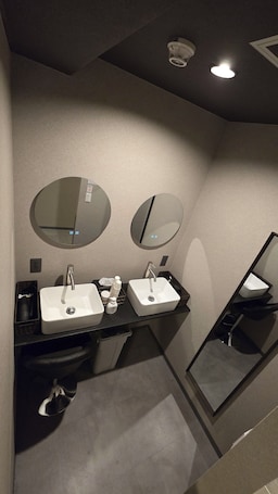Shower, hair dryer, slippers, bidet. HOTEL GALAXY POD