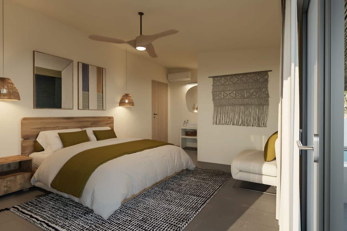 1 habitación, caja de seguridad en la habitación y escritorio