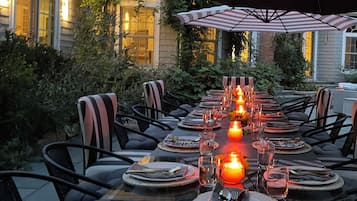 Outdoor banquet area