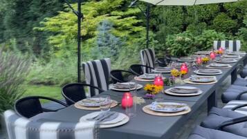 Outdoor banquet area