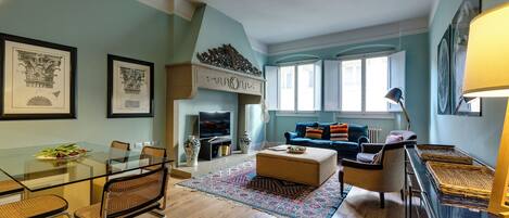 Apartment | Living area | 24-inch flat-screen TV with digital channels