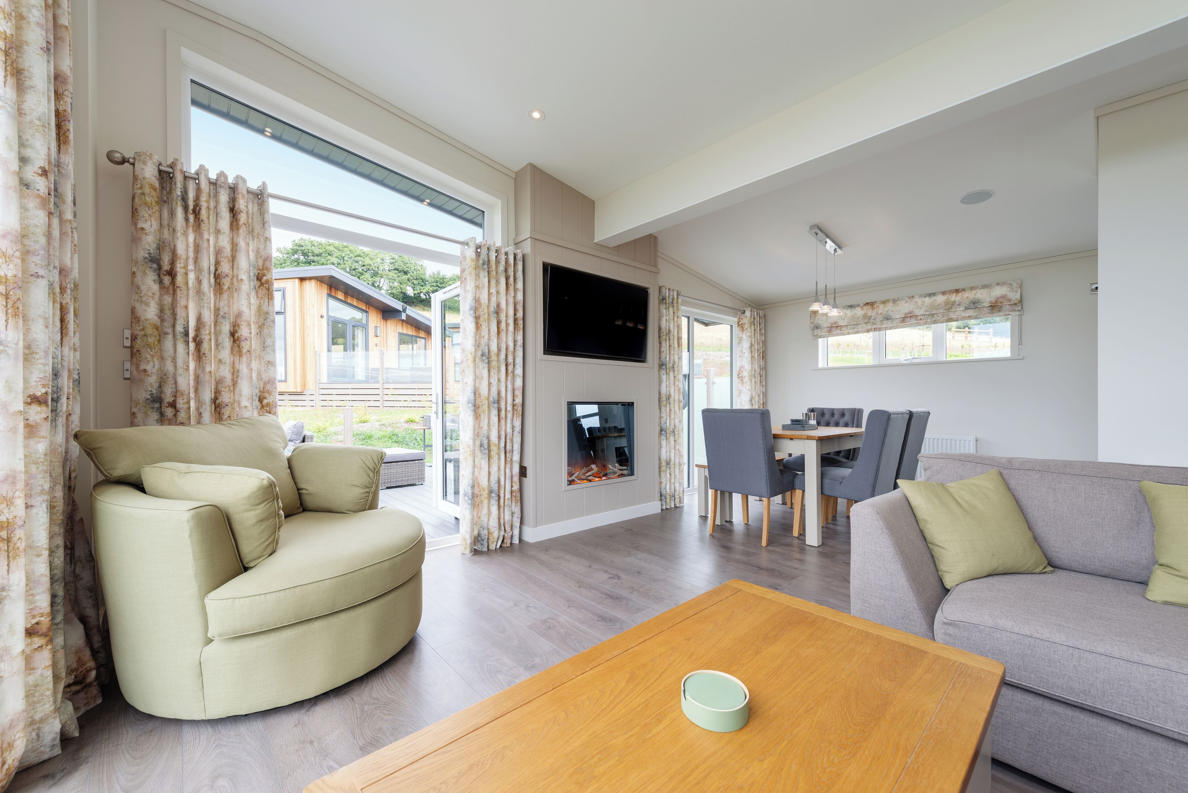 Luxury Chalet, Hot Tub | Living area | Smart TV