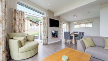 Luxury Chalet, Hot Tub | Living area | Smart TV