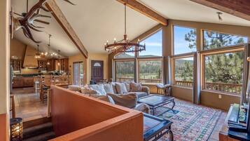 TV, fireplace, foosball