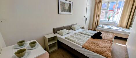 2 dormitorios, tabla de planchar con plancha, wifi gratis y ropa de cama