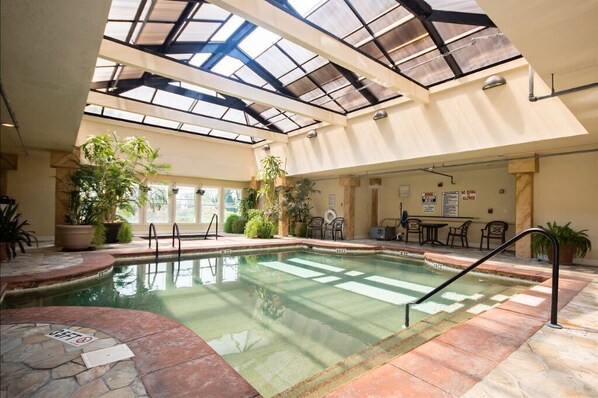 Indoor pool, a heated pool - Dawn Patrol OBX - 3M is a beautiful oceanfront 3 bedroom townhouse (2 level) condo (Kill Devil Hills)